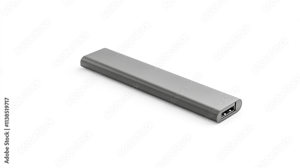 Isolated Black USB Flash Drive on White Background, Compact Portable Storage Device Isolated Black USB Flash Drive on White Background, Compact Portable Storage Device