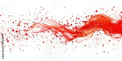 Abstract Red Liquid Flowing...