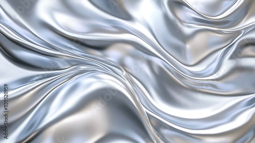 24. A bright silver background with smooth, flowing wave patterns