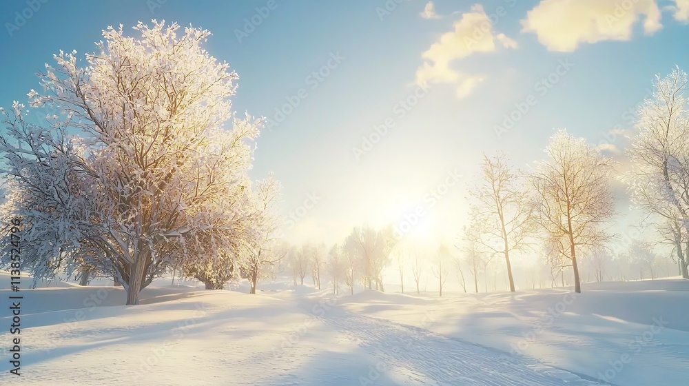 Obraz premium Winter Snow Landscape.