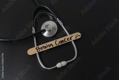 Medical concept with a word Brain Cancer on black background