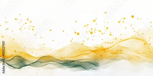 Abstract Gold and Green Wav...
