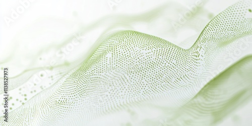 Abstract Green Dotted Wave ...