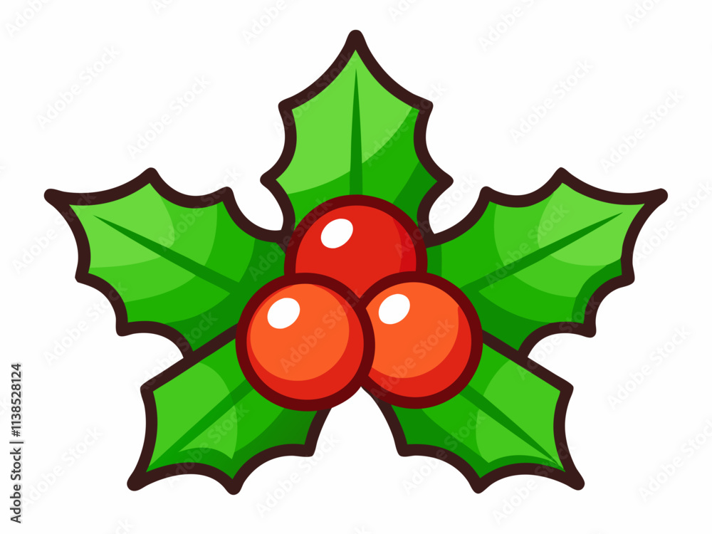 Christmas holly berries icon. PNG illustration. Christmas holly berries icon. PNG illustration.
