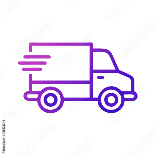 Fast delivery truck colour icon