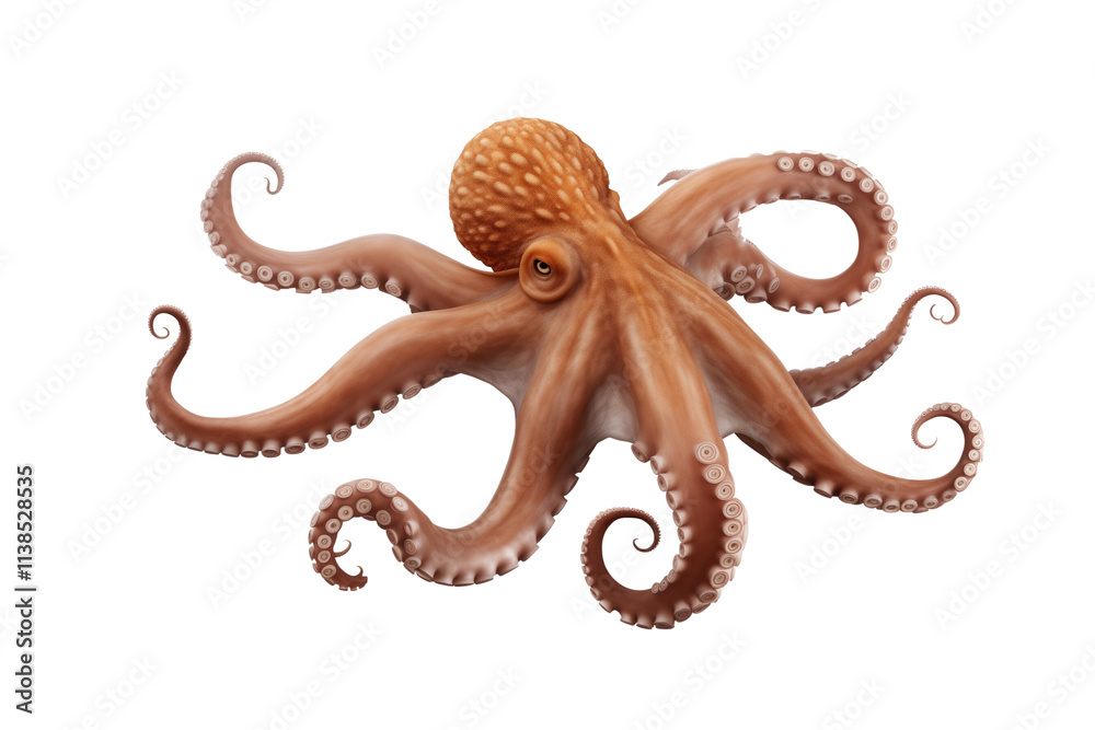 Obraz premium Octopus, isolated on transparent background. 