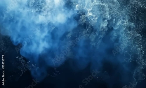 blue dark fog cloudy watercolor graphic atmosphere background ai generated video concept