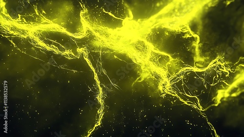 16. A glowing, neon yellow background with faint glowing lines creating an energetic effect