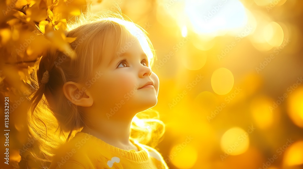 Fototapeta premium 2. A vibrant yellow background with subtle bokeh light effects for a soft, dreamy look