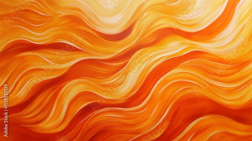 26. A warm orange background with abstract curved lines creating a sense of fluidity and motion