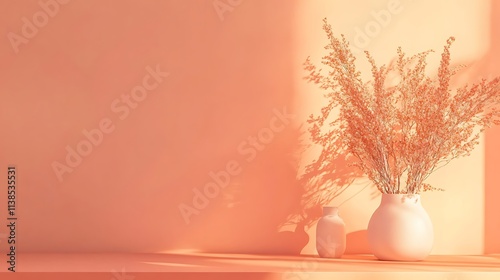 4. A soft pastel orange background with a smooth, minimalistic design and no patterns