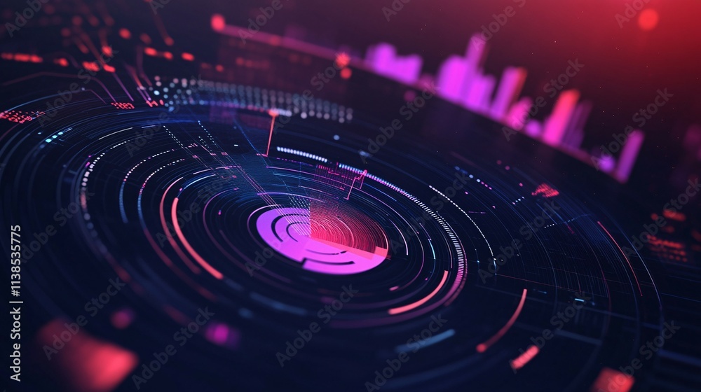 Obraz premium Abstract Digital Data Visualization Interface Design