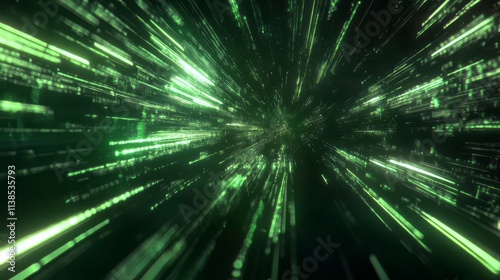 Green Digital Data Streams Converging in a Virtual Space