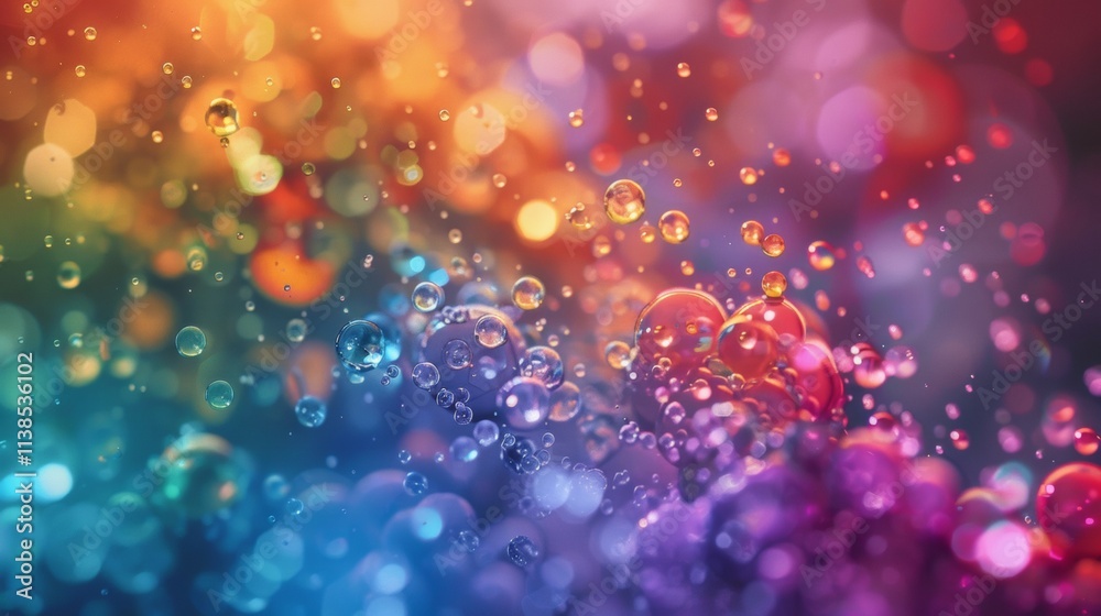 Vibrant abstract bubbles in colorful gradient light Vibrant abstract bubbles in colorful gradient light