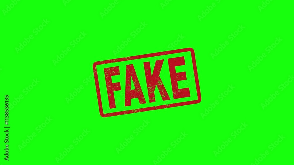 Deep fake hoax stamp and hand stamping impact isolated animation. Fake news ai manipulation symbol 3D concept. Alpha matte channel. Deep fake hoax stamp and hand stamping impact isolated animation. Fake news ai manipulation symbol 3D concept. Alpha matte channel.