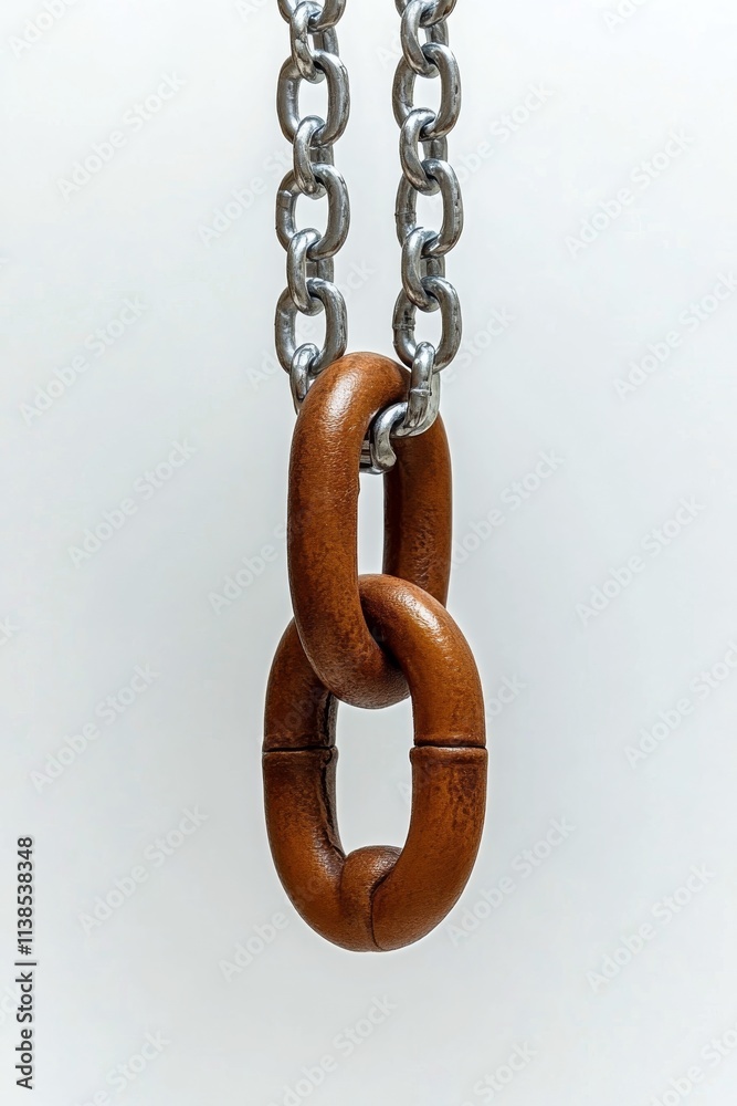 Bright and detailed close up of a blue glowing chain link on a dark background Bright and detailed close up of a blue glowing chain link on a dark background