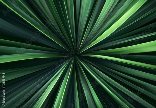 Abstract Green Palm Leaf Ra...