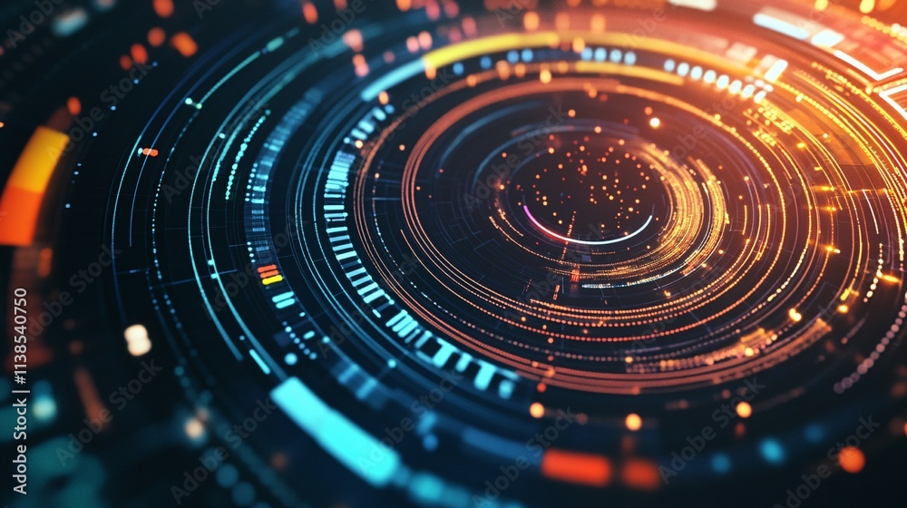 Abstract Digital Circular Data Visualization Design Abstract Digital Circular Data Visualization Design