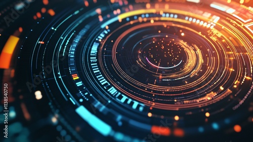 Wallpaper Mural Abstract Digital Circular Data Visualization Design Torontodigital.ca