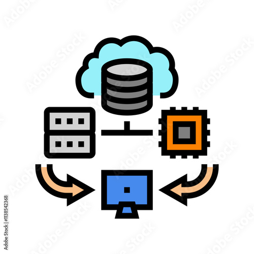 edge computing node data center color icon vector. edge computing node data center sign. isolated symbol illustration photo