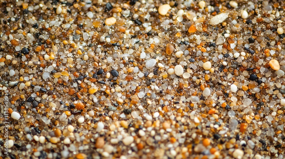 Close-Up View of Natural Beach Sand with Diverse Textures and Colors, Perfect for Coastal and Nature Photography Projects Close-Up View of Natural Beach Sand with Diverse Textures and Colors, Perfect for Coastal and Nature Photography Projects
