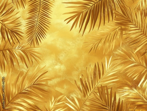 Golden Palm Leaves Frame El...