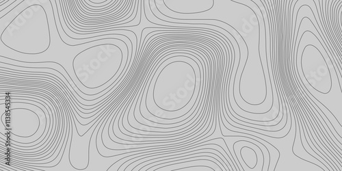Grey wave paper curved reliefs abstract topography background, topography line map vintage outdoors style contour line mountain relief geographic abstract grid terrain cartography map.