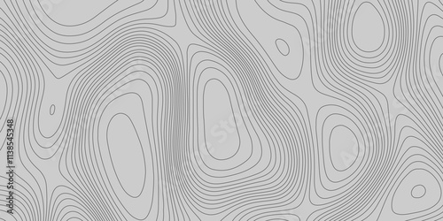 Grey wave paper curved reliefs abstract topography background, topography line map vintage outdoors style contour line mountain relief geographic abstract grid terrain cartography map.