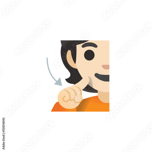 Finger On Cheek Gesture
