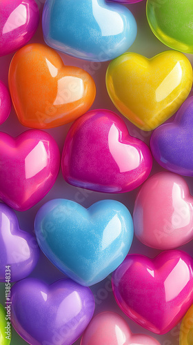 colorfull hearted shaped jelly beans