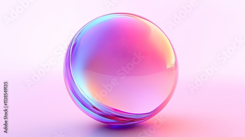 A smooth spherical object with subtle gradients, floating on a bright white background with a shadow effect below.