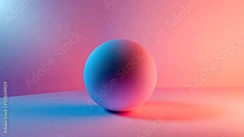 A smooth spherical object with subtle gradients, floating on a bright white background with a shadow effect below.