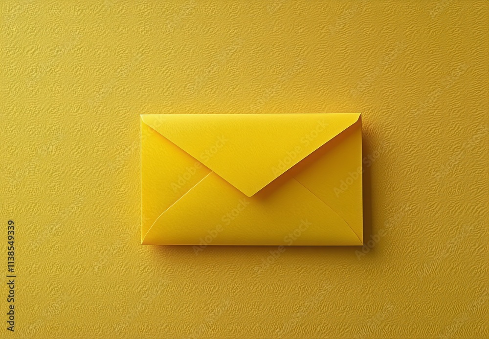 A Yellow Envelope on a Yellow Background A Yellow Envelope on a Yellow Background