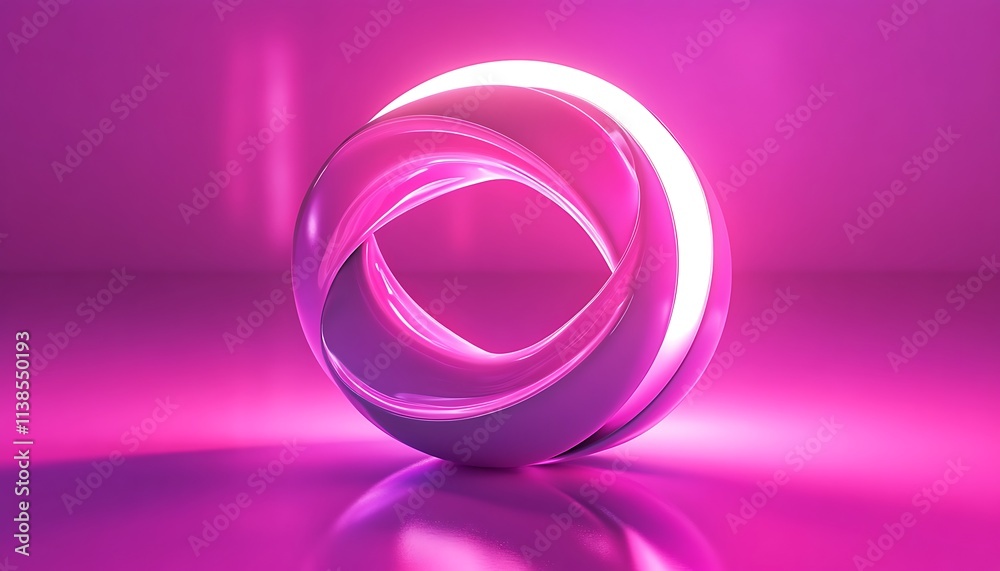 A neon pink 3D logo mockup, with smooth surfaces reflecting ambient light, creating a futuristic look. A neon pink 3D logo mockup, with smooth surfaces reflecting ambient light, creating a futuristic look.