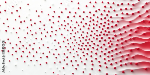 Red and white spheres arran...