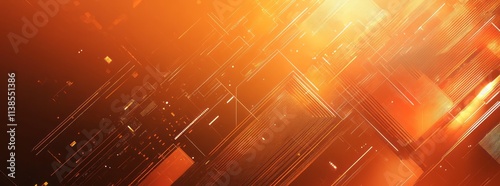 Abstract Orange Digital Net...