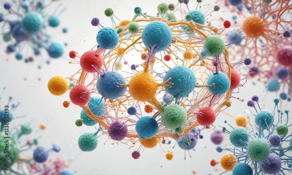intricate abstract representation of cellular biology elements on a white or light-colored background , equipment, abstract, scientific intricate abstract representation of cellular biology elements on a white or light-colored background , equipment, abstract, scientific