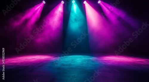 Stage Lighting with Pink an...