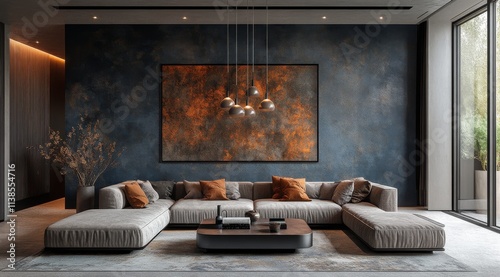 Modern living room design featuring minimalist elegance and natural light during daytime