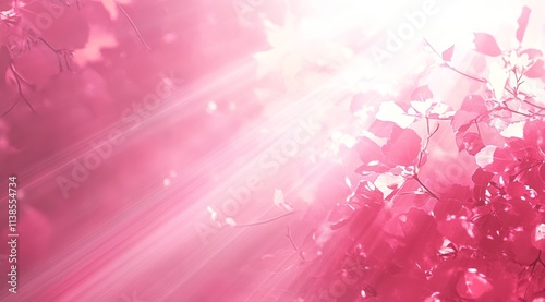 Pink leaves bathed in sunli...