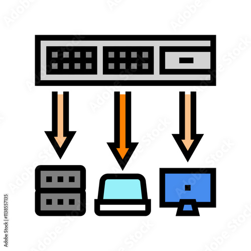 network switch data center color icon vector. network switch data center sign. isolated symbol illustration photo