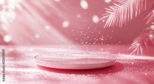 Pink Glittering Platform Wi...