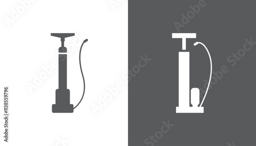 Bicycle pump set icon design isolated on white background