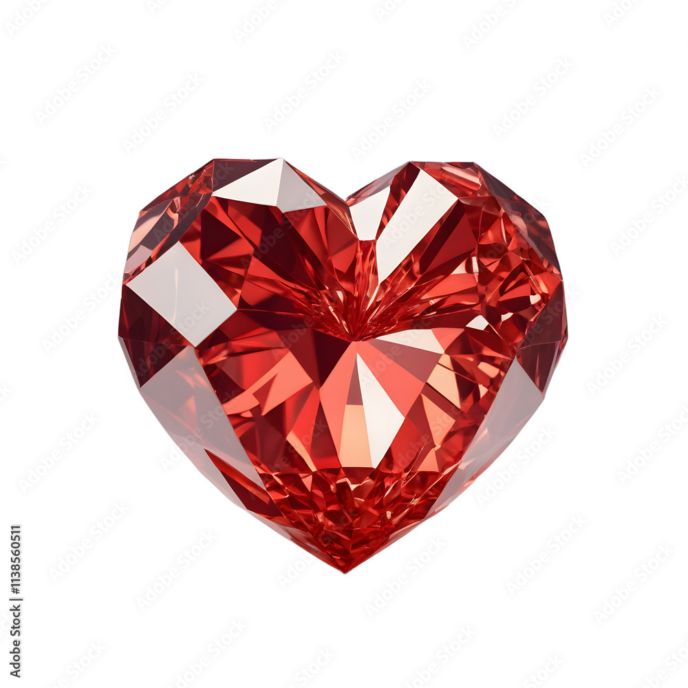 Sparkling Red Heart Shaped Gemstone, Perfect for Jewelry Design