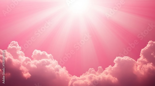 Pink Sky Clouds Sunlight Di...