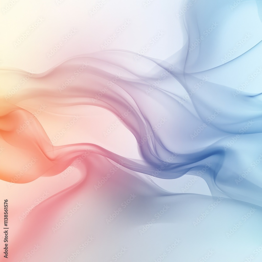 Fototapeta premium Abstract flowing shapes in soft colors create a serene and artistic background.