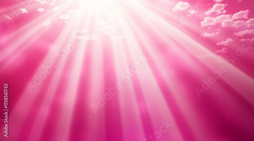 Pink Sky Sunbeams Clouds He...