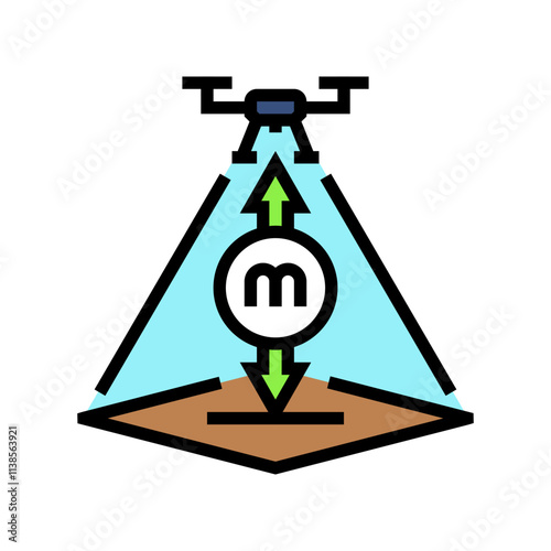 altitude meter unmanned aerial vehicle color icon vector. altitude meter unmanned aerial vehicle sign. isolated symbol illustration