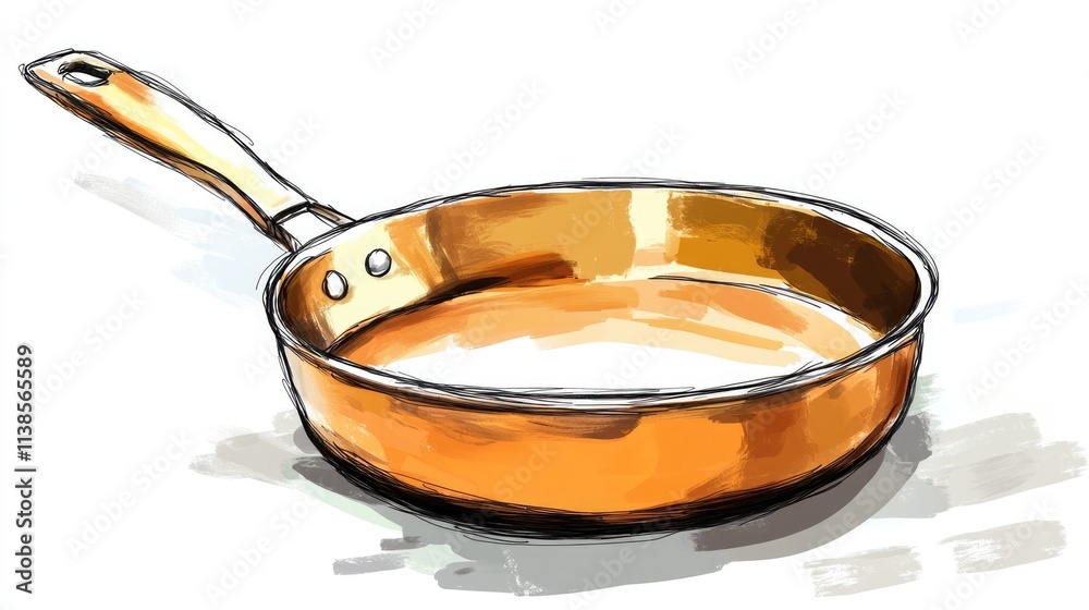 Sleek Steel Frying Pan Isolated on Pristine White Background for Ideal Cooking Showcase Sleek Steel Frying Pan Isolated on Pristine White Background for Ideal Cooking Showcase