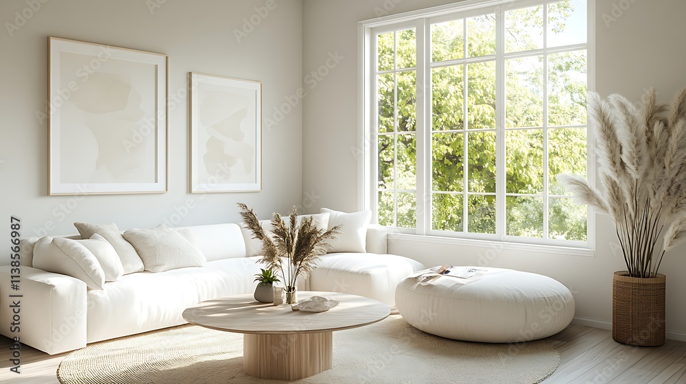 Beautiful Modern Living room Interior with furniture's ,mockup frame , posters, wall -3d Rendering Beautiful Modern Living room Interior with furniture's ,mockup frame , posters, wall -3d Rendering